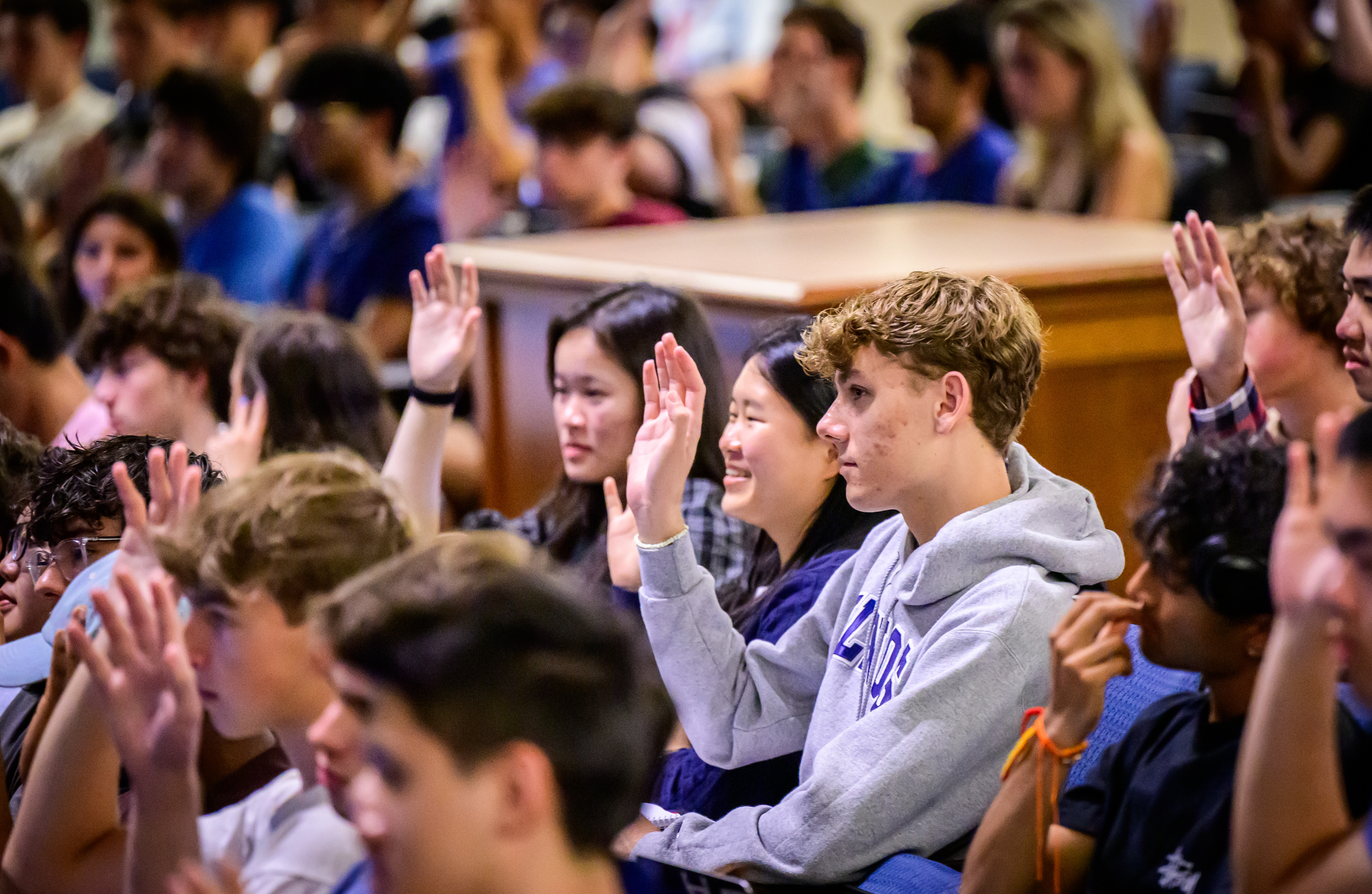 Students gather for a Data Science class in Foellinger Auditorium as they kick off a new semester as the first day of classes start for the  fall semester. 