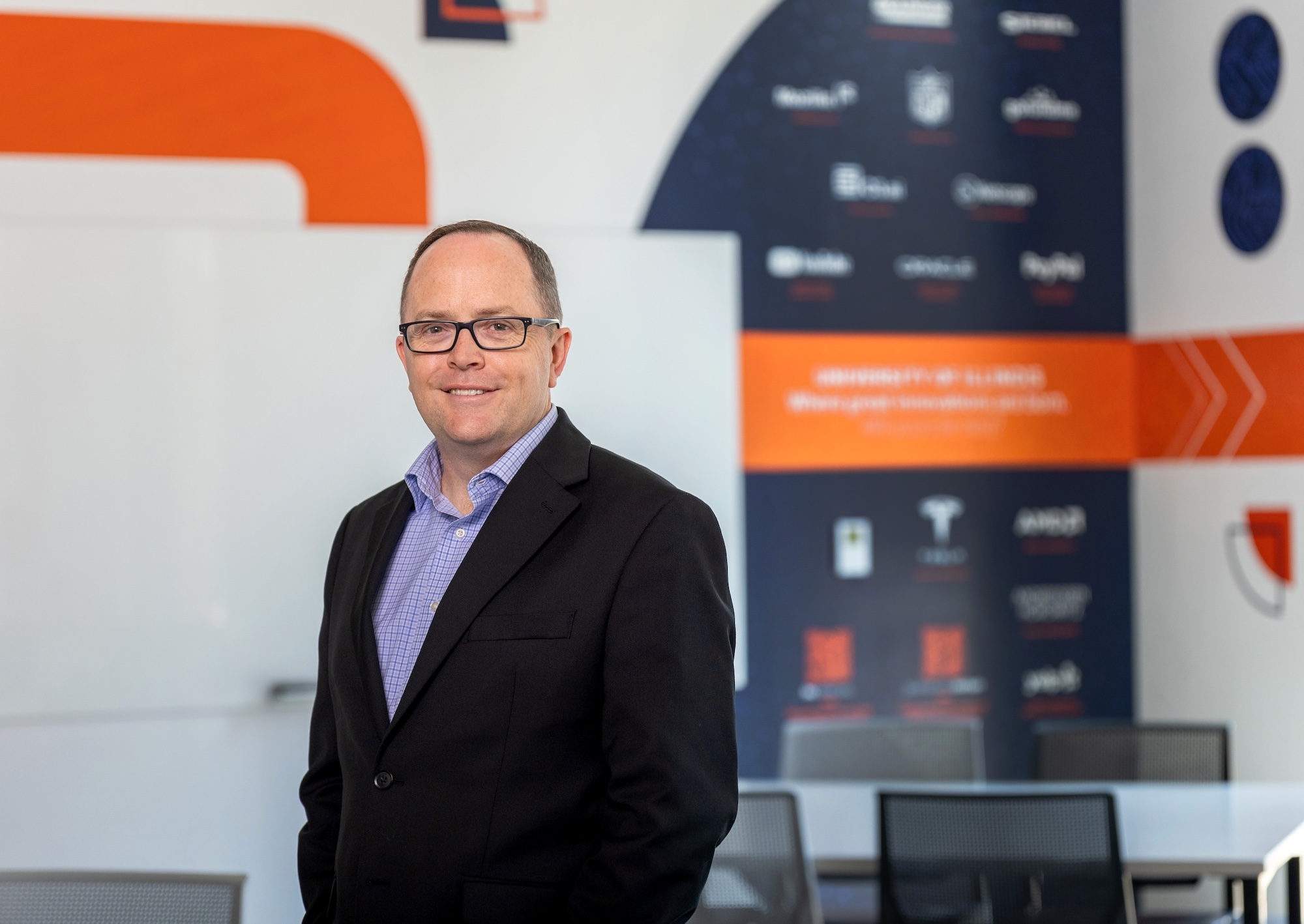 Jed Taylor standing in Technology Entrepreneur Center