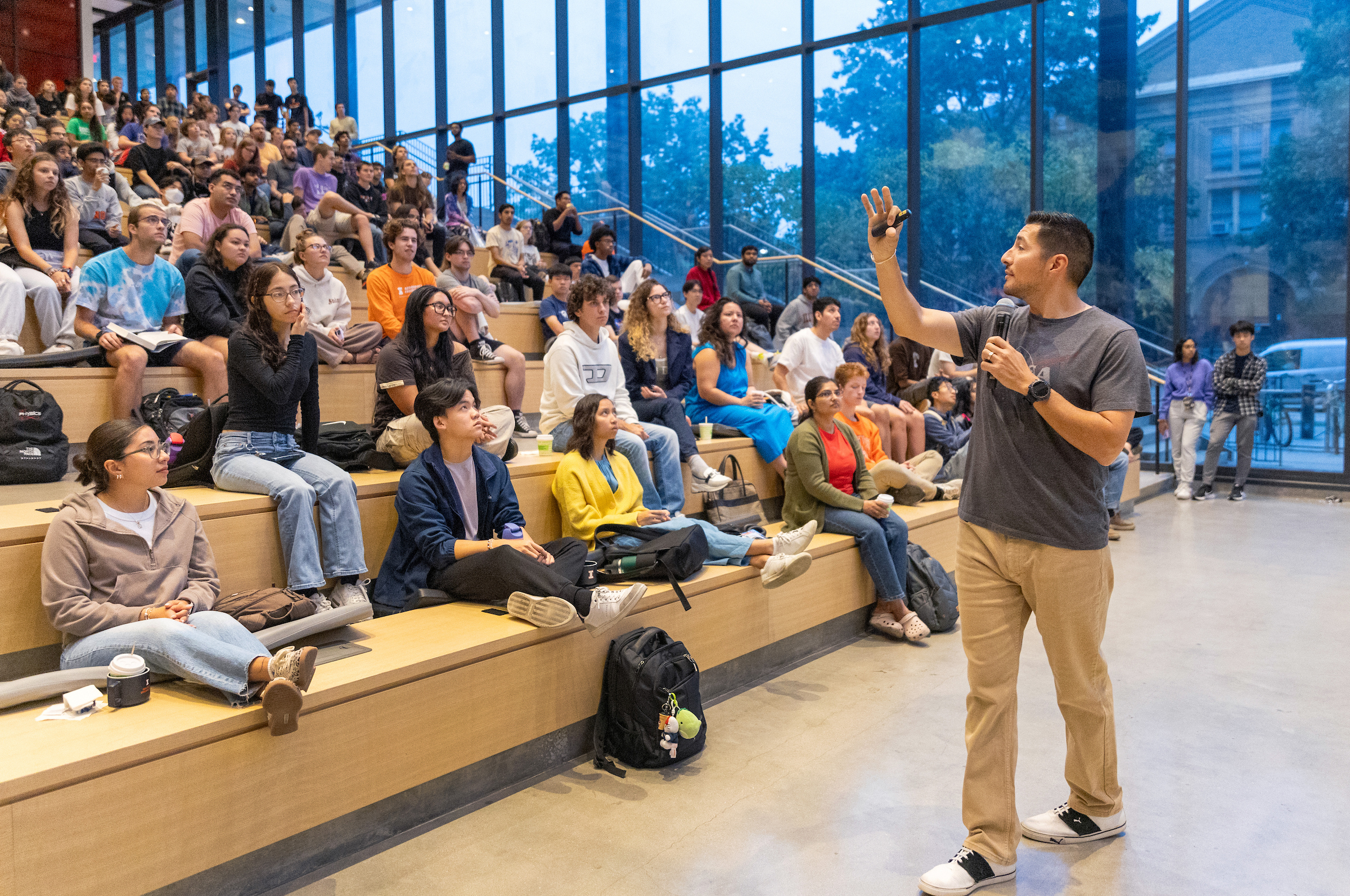 Students at a watch party for NASA's Carruthers Geocorona Observatory.