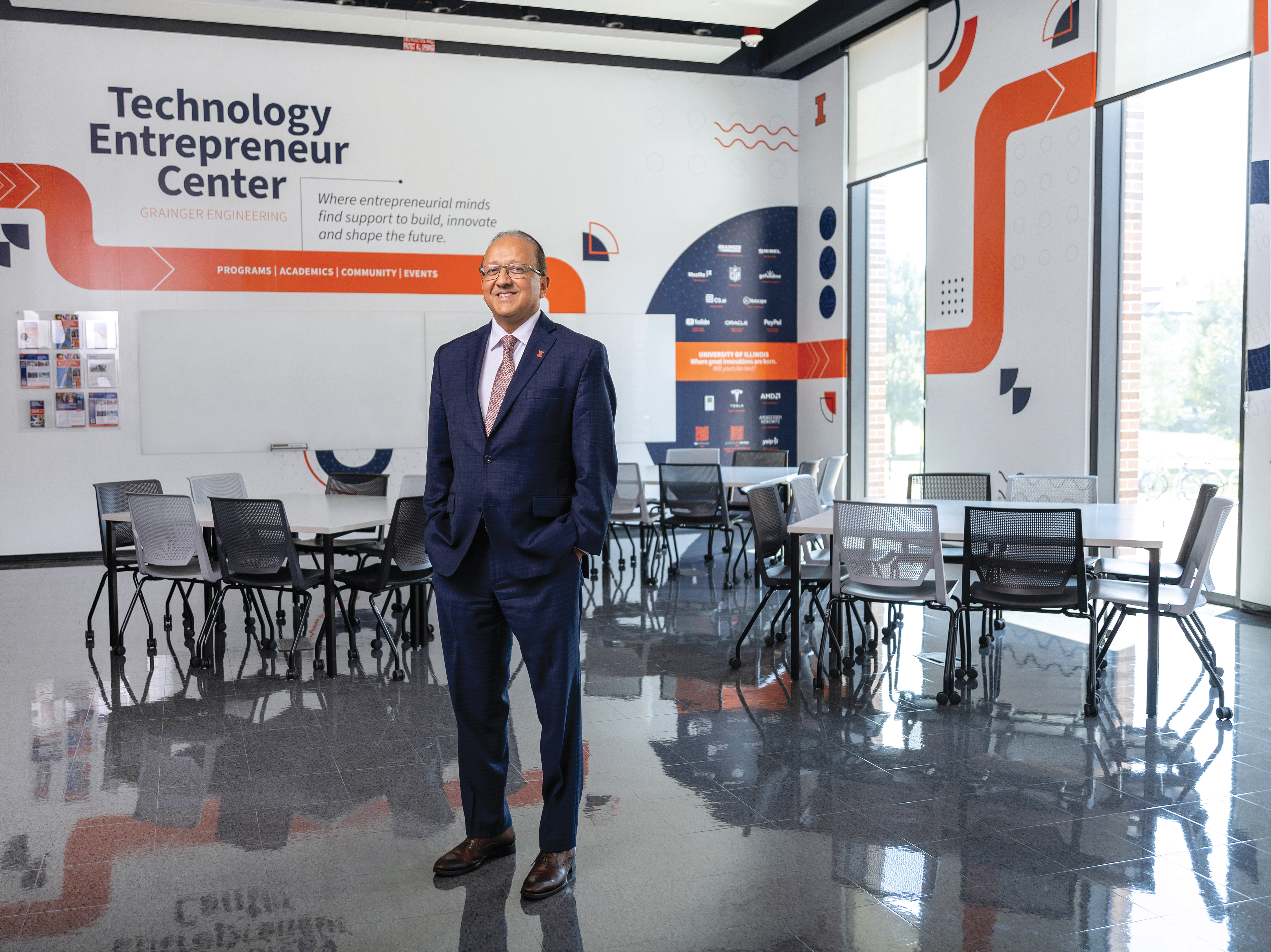 Dean Rashid Bashir is at the Technology Entrepreneur Center.