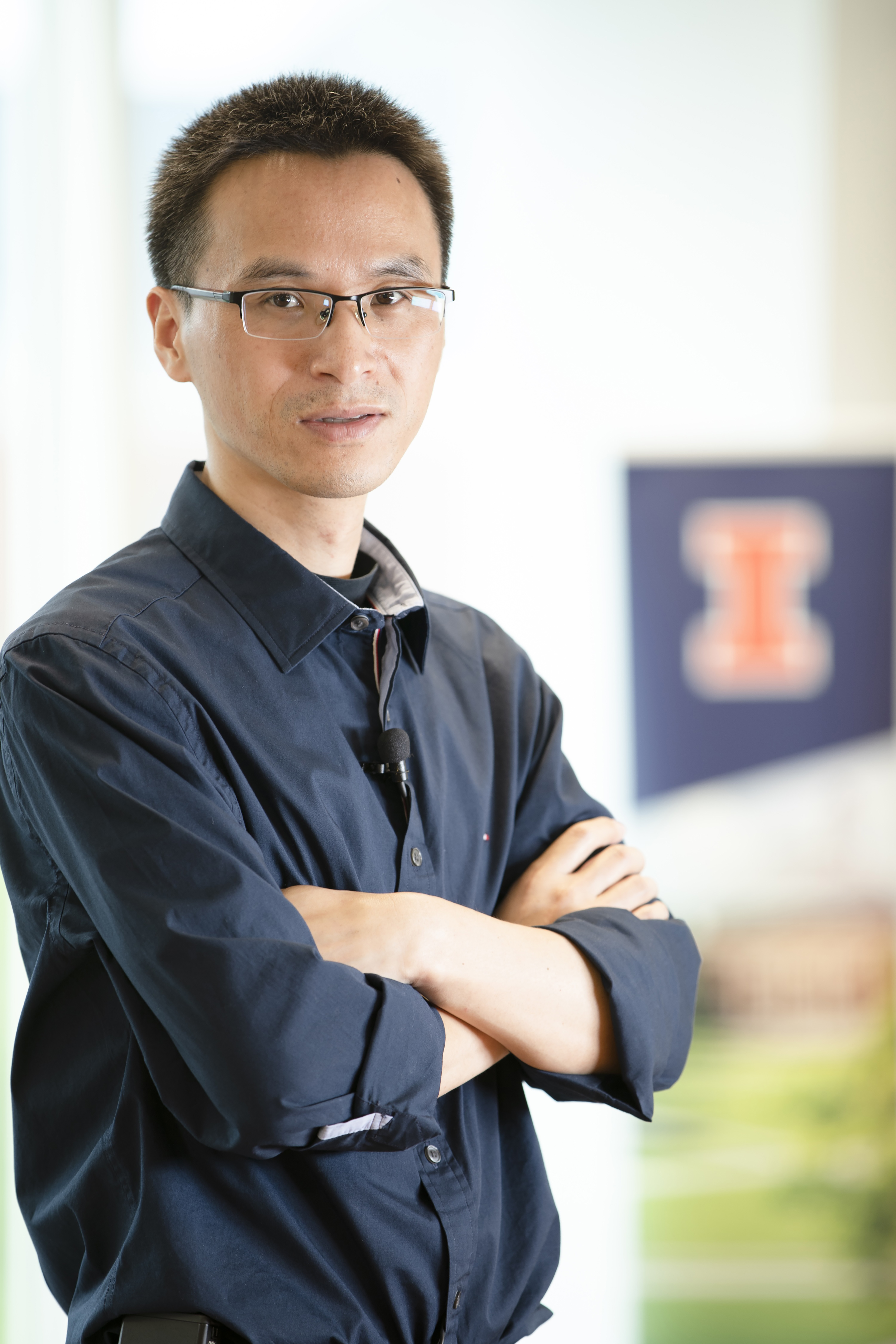 Ting Lu, a bioengineering professor and Donald Biggar Willett Faculty Scholar, is pictured here for the Winner Future Insight Prize 2021 at Everitt Lab.
From Jeni Bushman's story: Lu is the Illinois lead of Cornucopia, a biomanufacturing initiative funded by the Defense Advanced Research Projects Agency (DARPA) that aims to produce nutritious, palatable and safe food using minimal resources. 