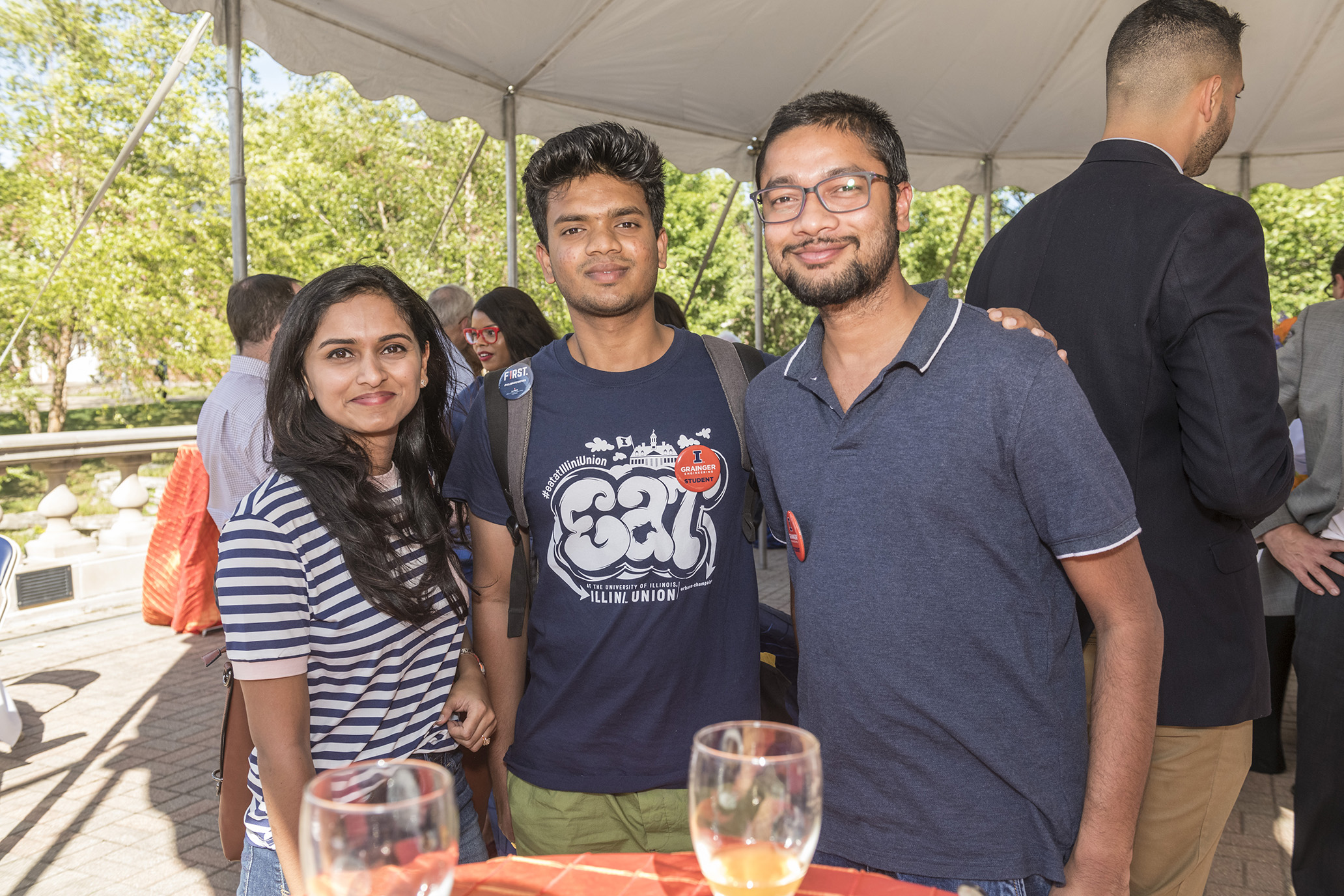 Students posing together at gathering