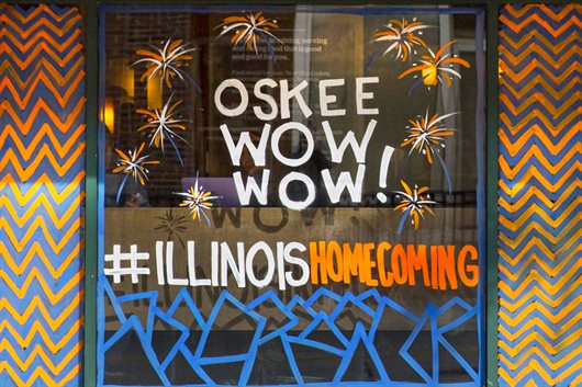 Photo of Oskee Wow Wow painted on window