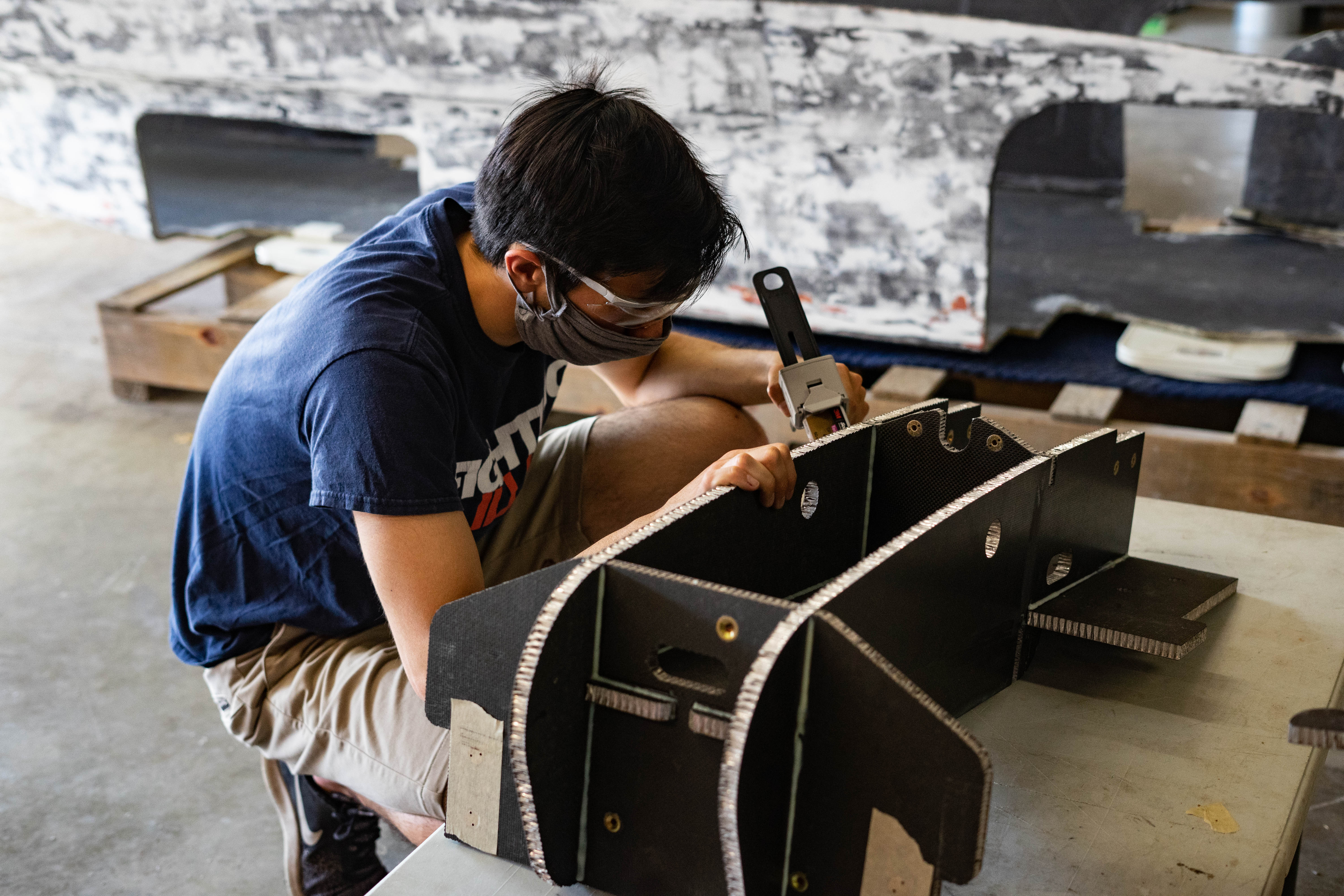 John Han working on the Illini Solar Car