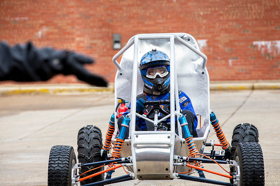 Student driving car