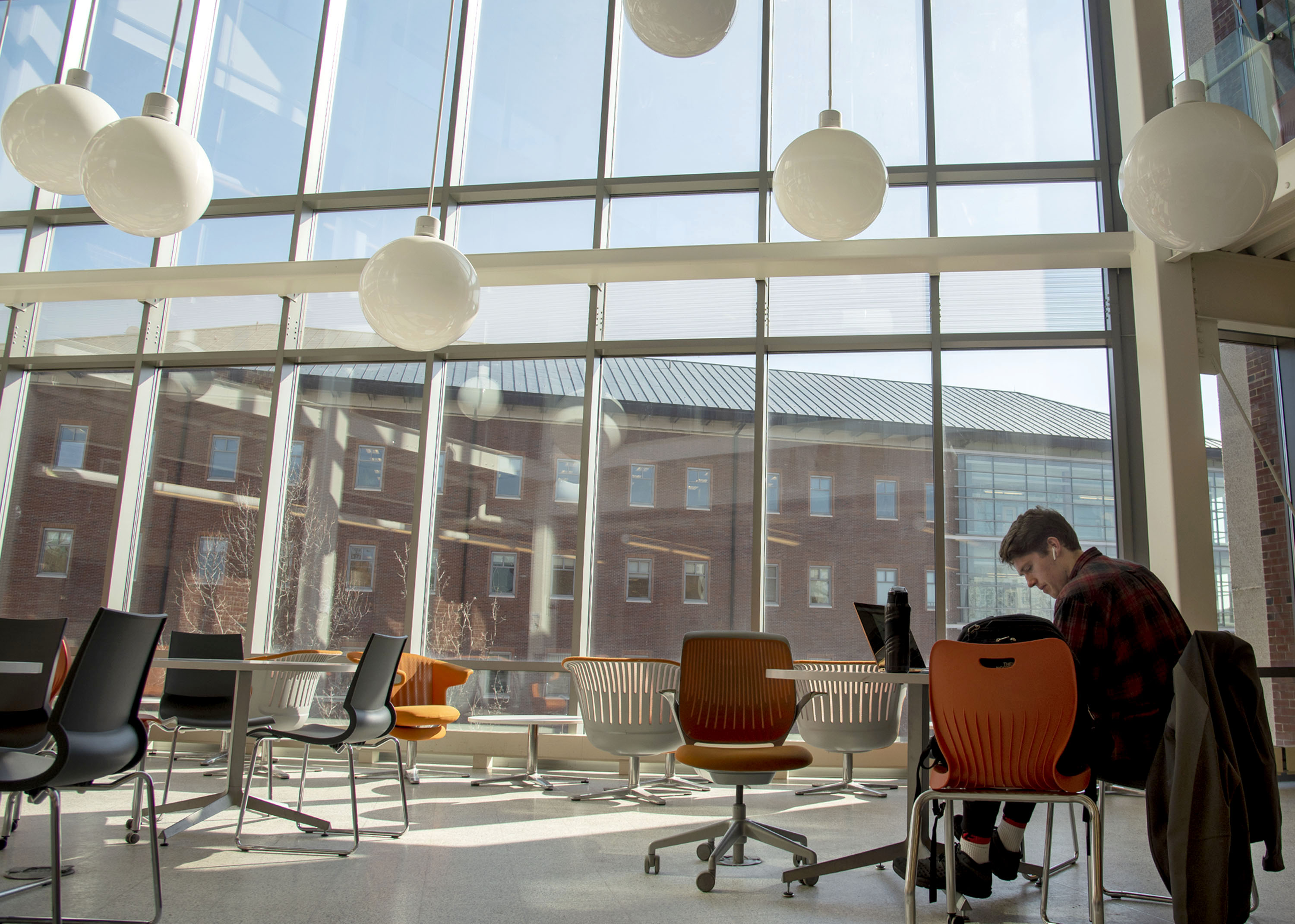 A student studying in the Yeh center.