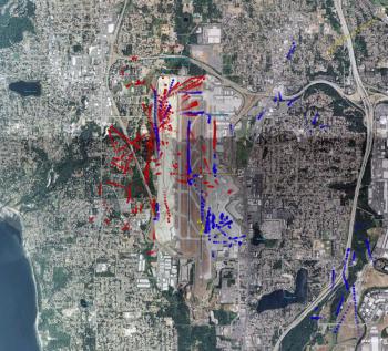 Image of available radar data.  With a click of the mouse, target information is available.