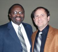 Dean Adesida with Jon Khachaturian (BS 1978, CEE), who is the founder, president, and chief executive officer of Versabar in Houston. This week, Khachaturian, was elected to National Academy of Engineering,