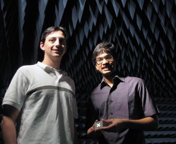 Nikunj Kothari (r) with Jacob Adams, his graduate student mentor.