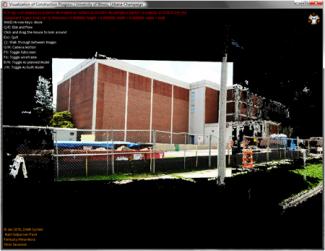 D4AR model generated for the construction of the Yeh Student Center. In this case, 84 images with 2.5 megapixels quality were used.
