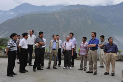 Members of the review team pictured in Wenchuan.