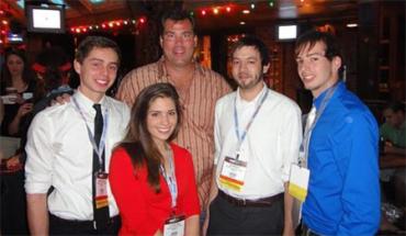 (l-r) WEF Design Team members Tony Straub, Alyssa Sohn, Ian Bradley, and Paul Folwarski along with their professional advisor Scott Trotter (middle).