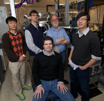 (l to r) Young Il Joe, Peter Abbamonte, Eduardo Fradkin, Yu Gan; Bruno Uchoa (seated).