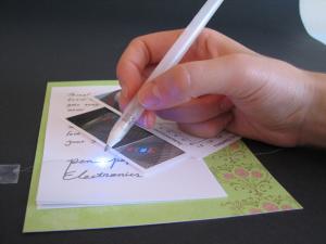The pen filled with conductive silver ink that can write electric circuits and interconnects directly on paper and other surfaces.