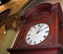 The grandfather clock in the Altgeld Library.