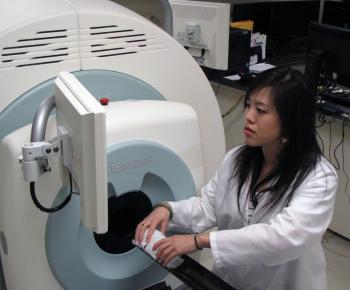 Joanne Li works in the laboratory.