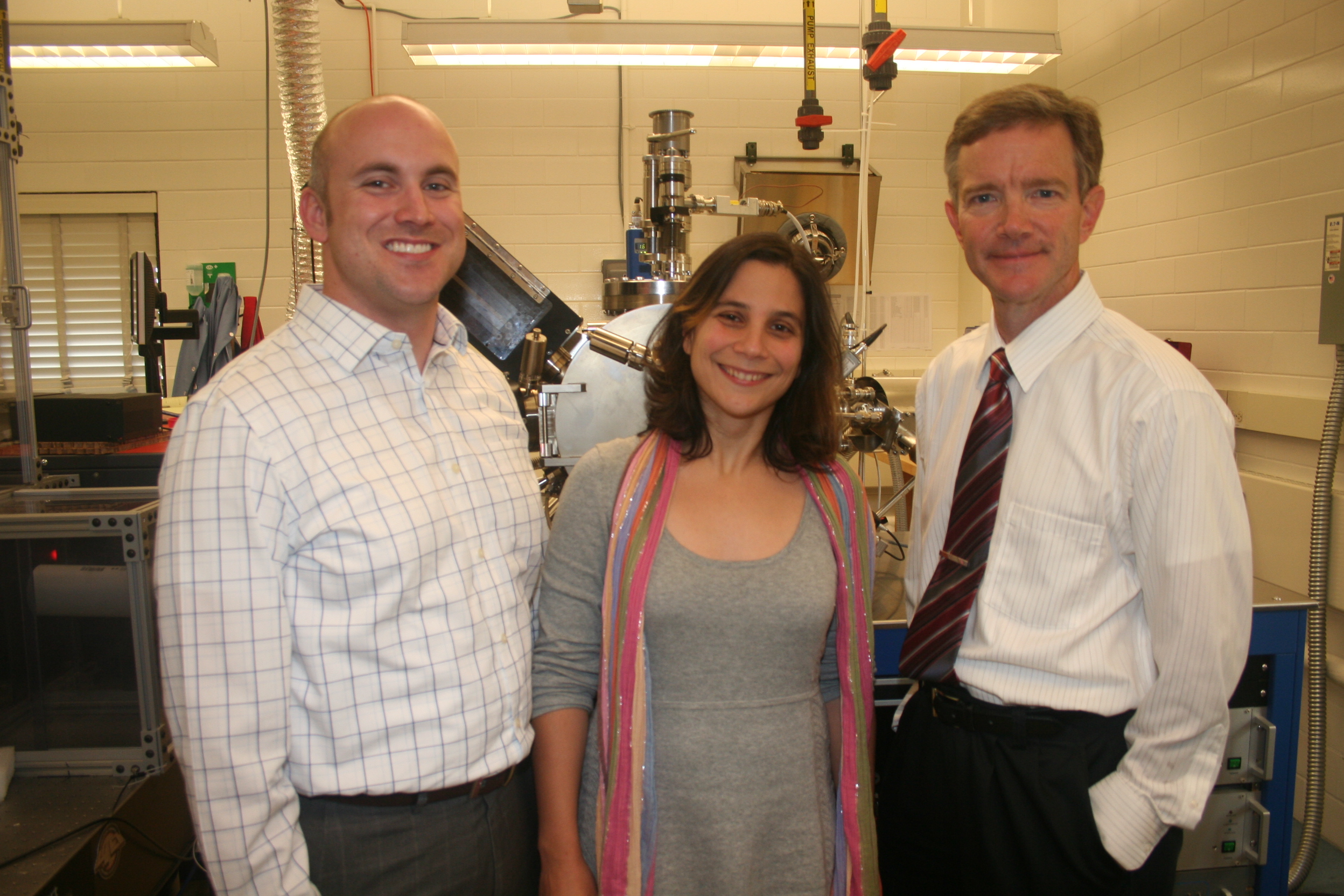 Through the SRI funding, Lane Martin, Elif Ertekin and Ed Seebauer along with Angus Rockett (not pictured) are collaborating on research toward a new energy source.