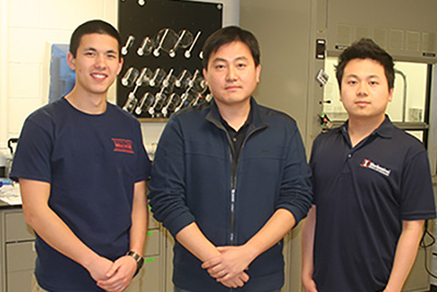 Ryan Han (ISUR scholar), Prof. SungWoo Nam, Michael Cai Wang (graduate mentor)