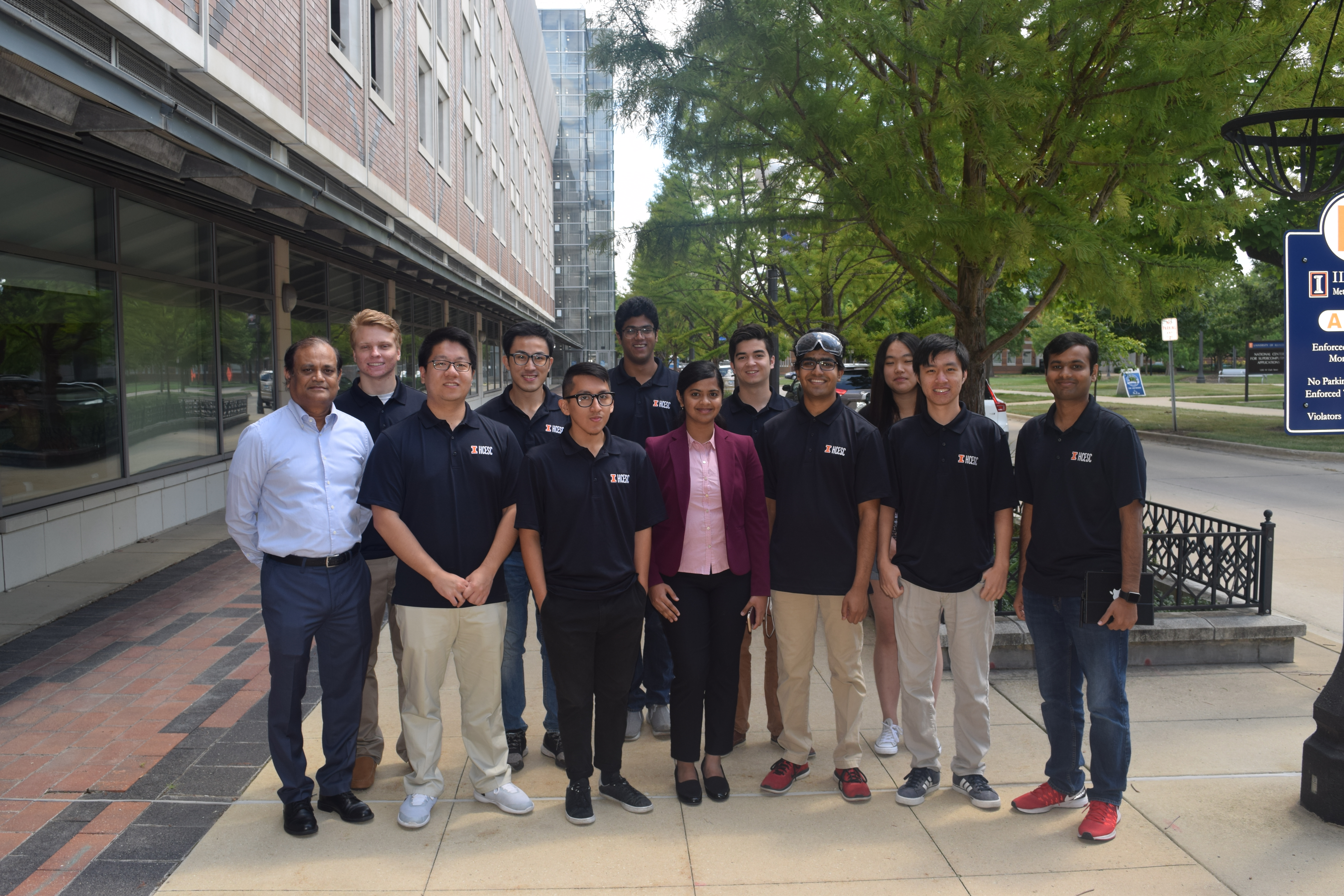 HCESC Summer Interns gave their final presentations on July 27. Pictured are front row (l-r): Kesh Kesavadas, Director, HCESC; William Wang, Summer Intern; Bryant Collaguazo, Summer Intern; Pavithra Rajeswaran, Research Engineer; Vishal Patel, Summer Intern; Zhengqi Fang, Summer Intern; Naveen Sankaran, Graduate Research Assistant. back row (l-r): Corey Zeinstra, Summer Intern; Jun Pun Wong, Summer Intern; Jeremy Varghese, Summer Intern; Kassidy Zhou, Summer Intern; Tingli Zhang, Summer Intern.