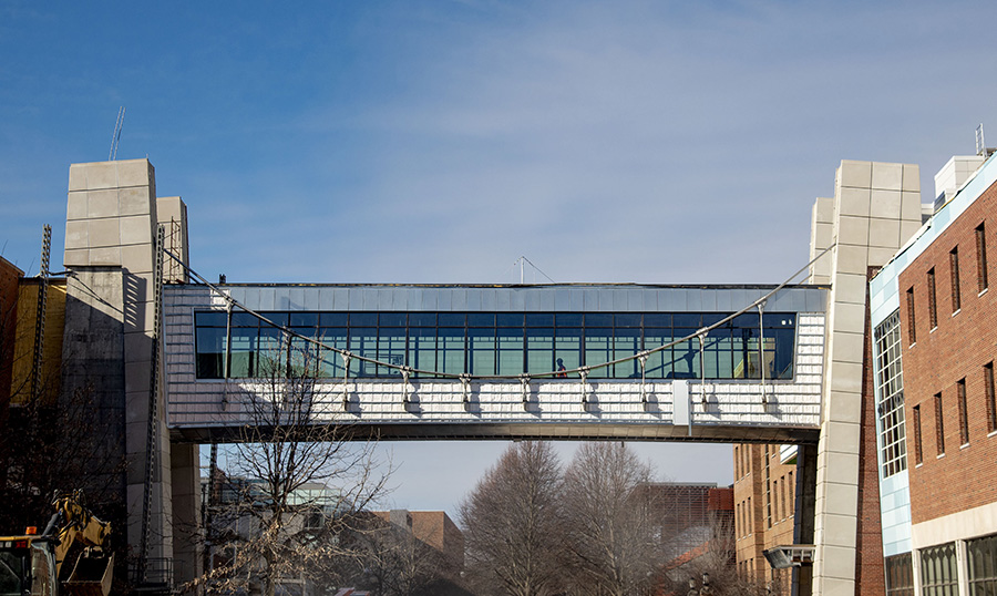 Smart bridge connecting Newmark Lab and the Hydrosystems Lab
