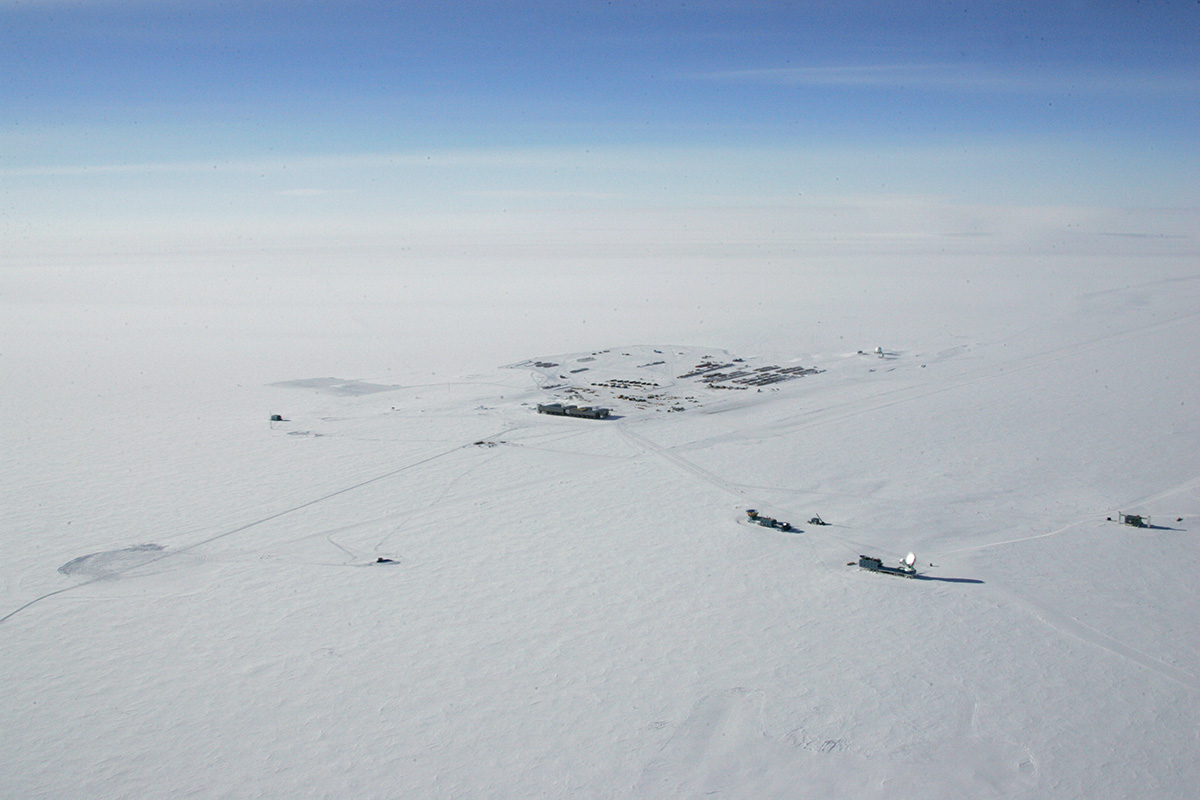 aerial view of the south pole