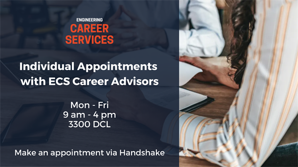 Appointments with ECS Career Advisors