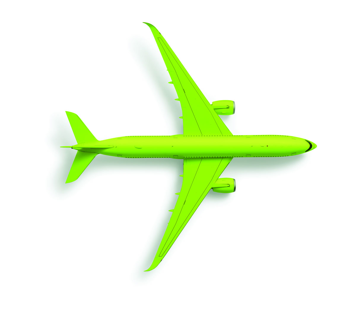 green airplane