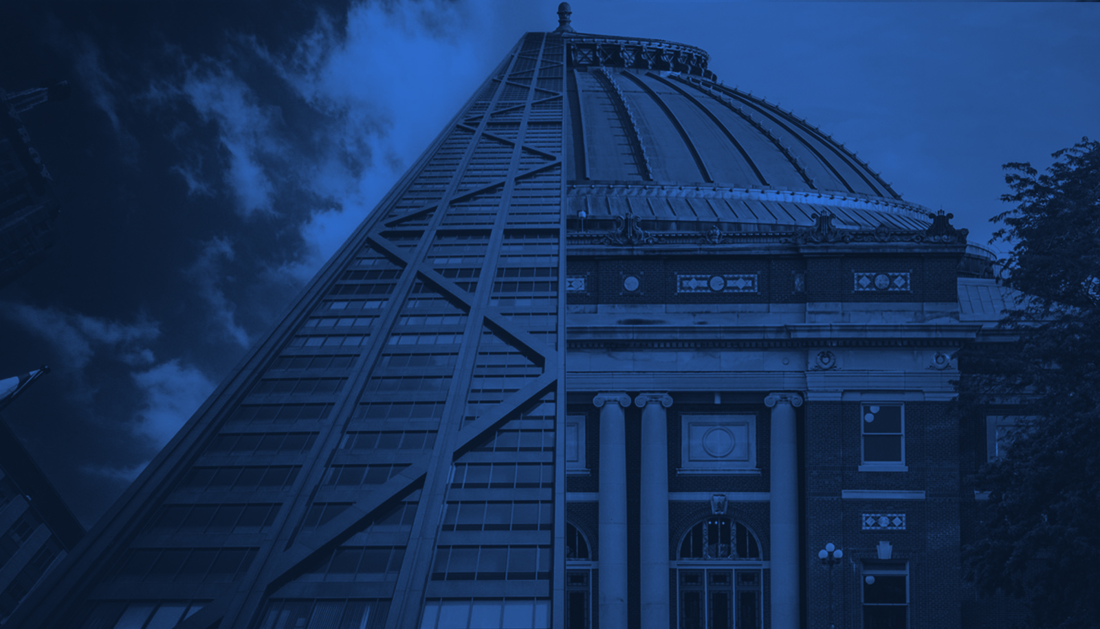 image of hancock tower and foellinger auditorium