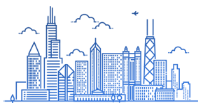 line drawing of chicago skyline