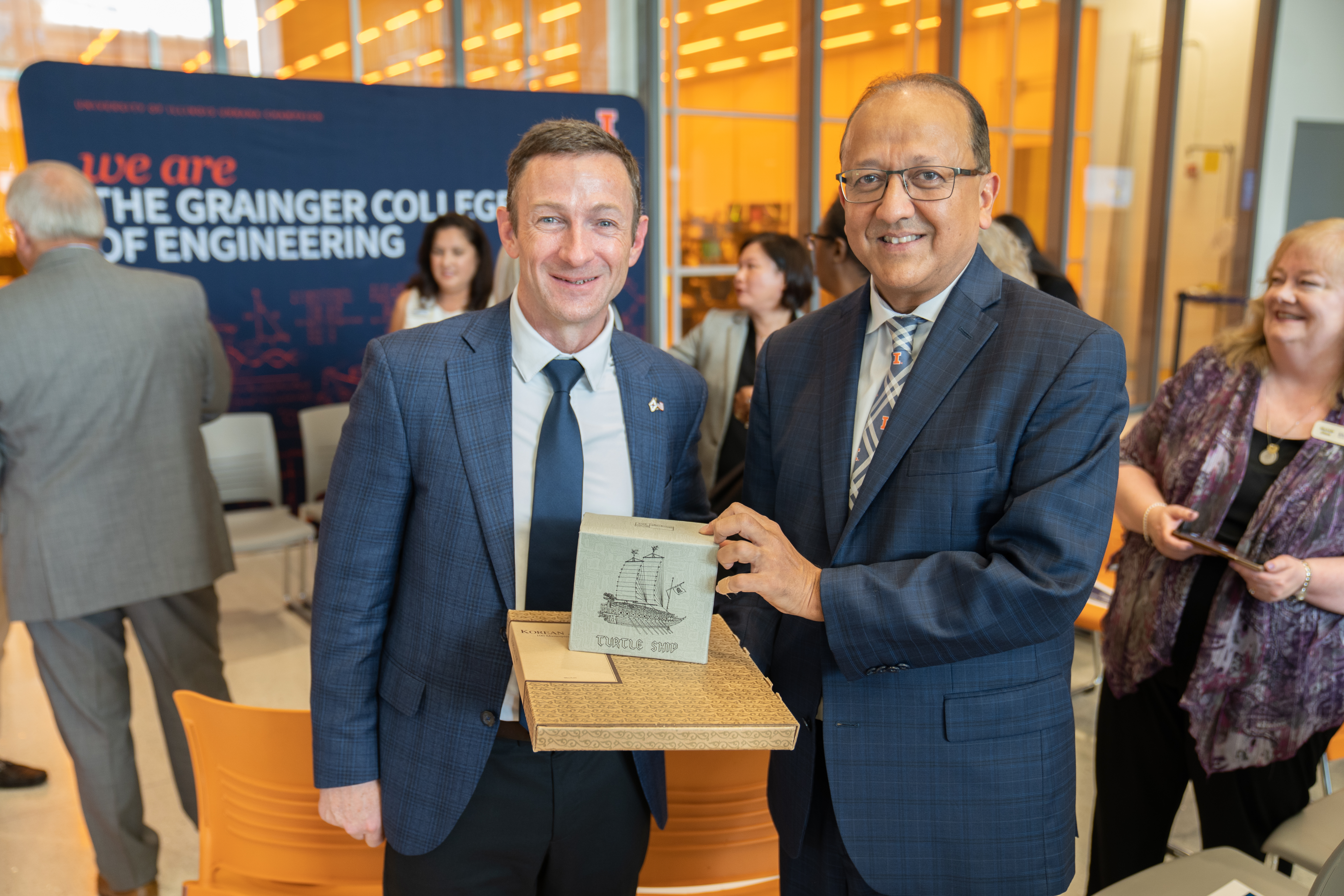 John Taylor, Corporate VP of Fab Engineering and Samsung Austin Semiconductor, pictured with Dean&amp;nbsp;Bashir at the Samsung event on Sept. 18