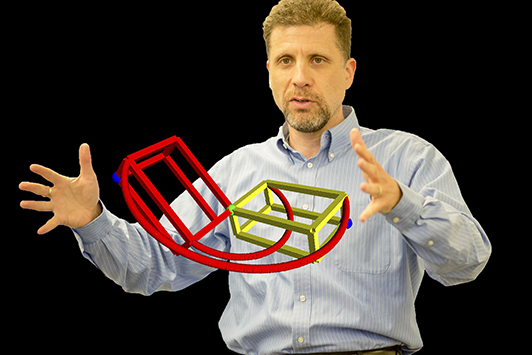 Professor Harry Dankowicz with a design simulation
