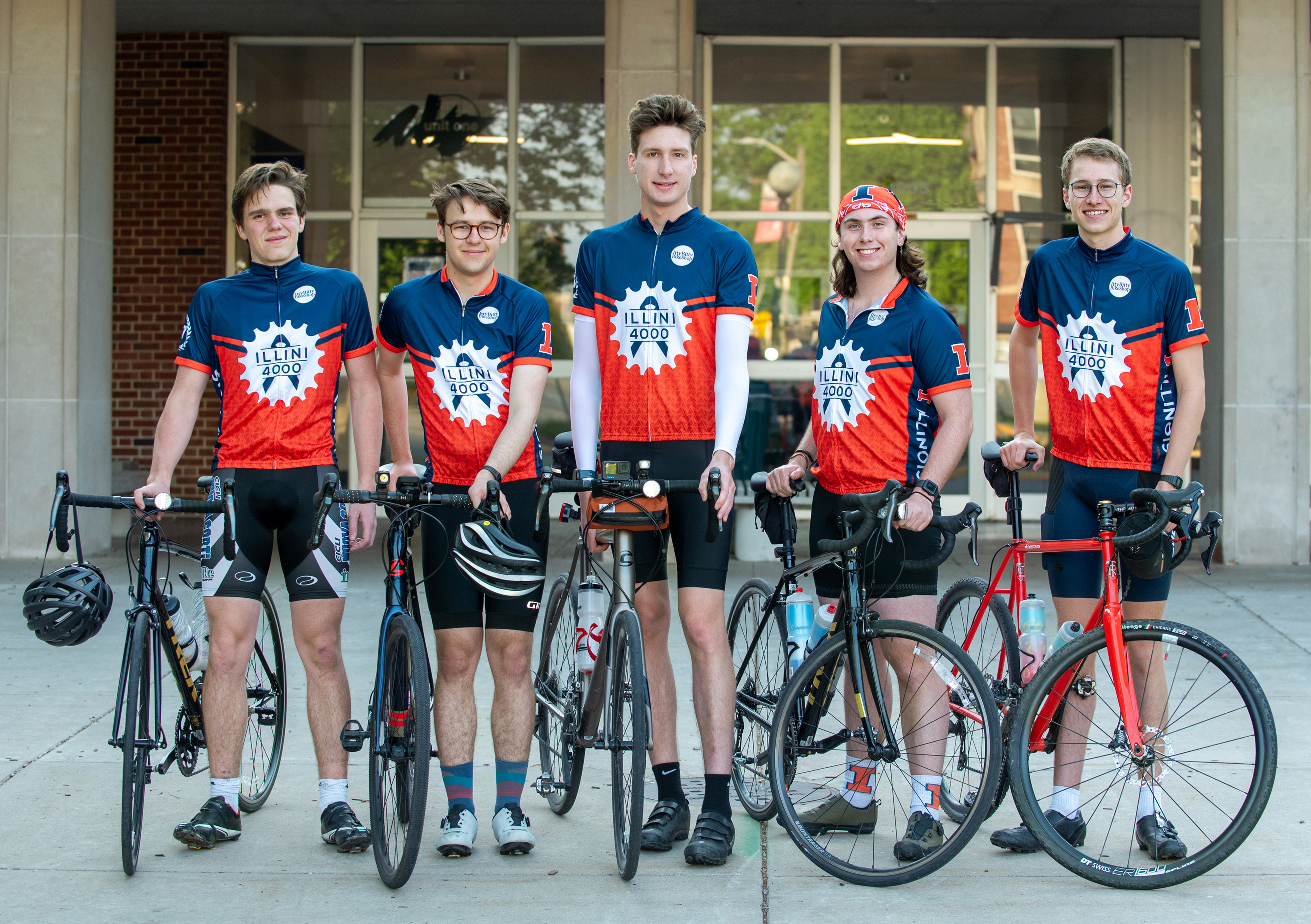 The Grainger Engineering students who help represent the Illini 4000 team are from L-R: Jack Hutchens, Dylan Hendrixson, Joseph Shepin, Neal Linden and Logan Maurer. Not pictured is Anthony Dirico.